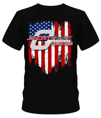 Short Track Heroes American Flag T-Shirt