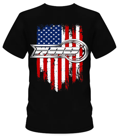 White Racing Services American Flag T-Shirt