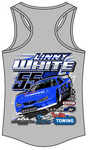 Linny White Race Day Women's Racerback Tank Top